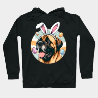 Spanish Mastiff Celebrates Easter with Bunny Ears Hoodie